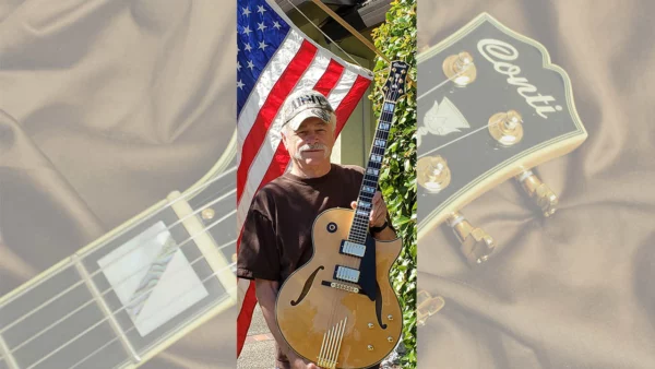 Larry Zumwalt with Conti Heirloom Archtop Guitar