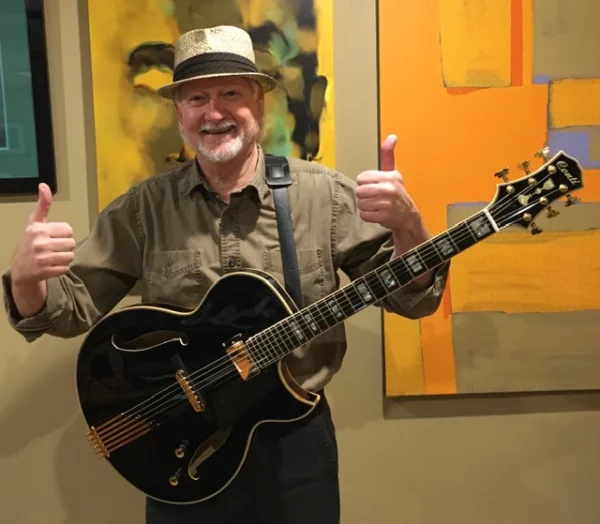 Dave with his Conti Entrada archtop guitar