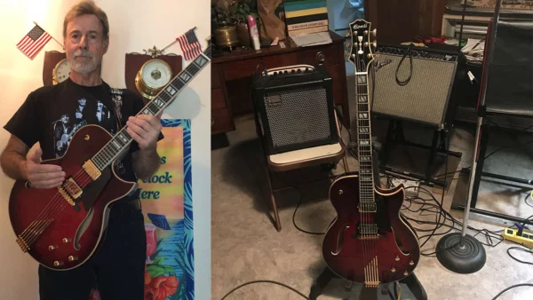 Lou LaPaitra with his Conti Entrada Archtop Guitar