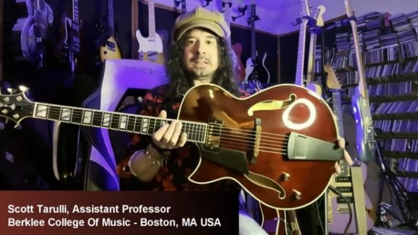 Scott Tarulli, Professor at Berklee College of Music reviews his gorgeous port wine lefty Conti Entrada archtop jazz guitar!